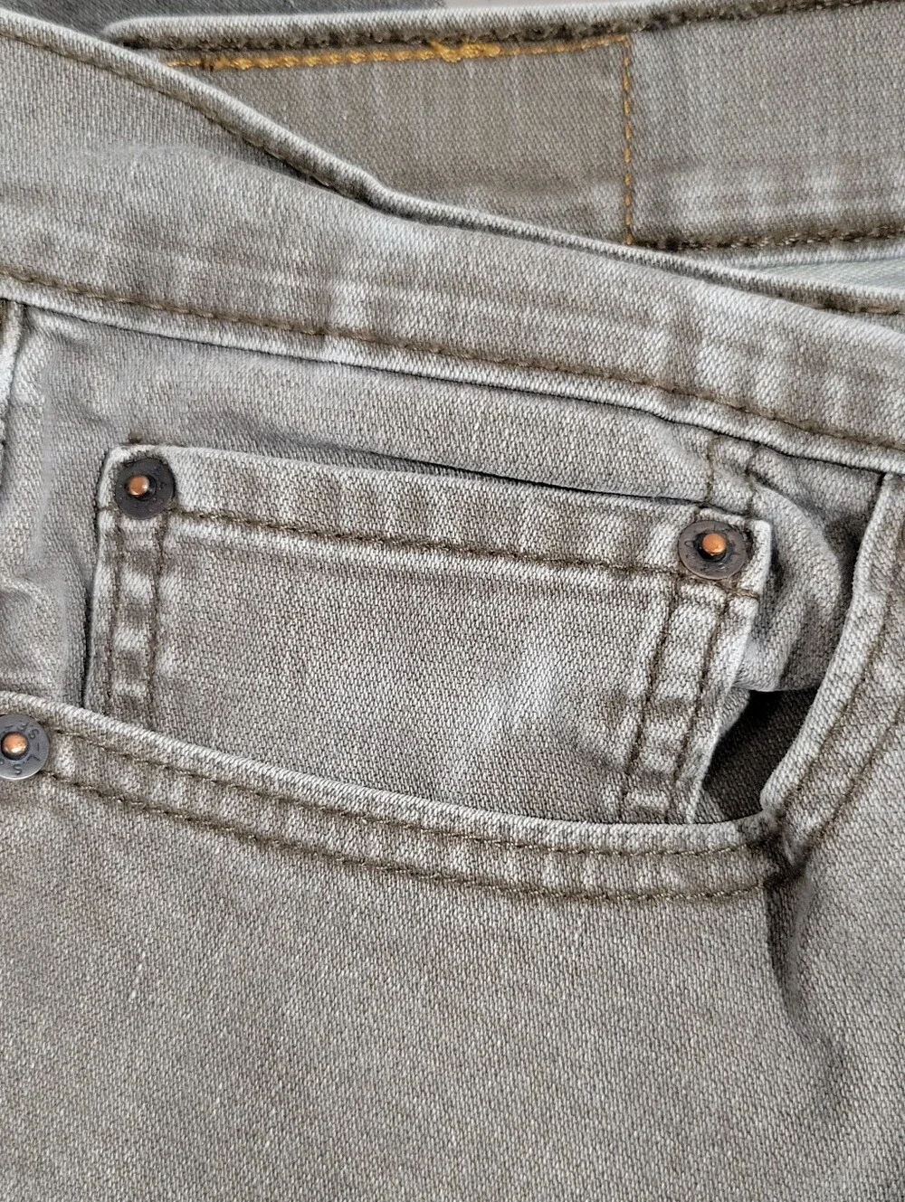 Levi’s Men’s Gray/Brown 511 Slim Fit Stretch Denim Jeans Low Rise 5-Pocket 36×34